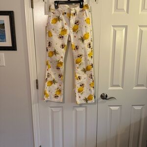 Pilcro and the Letterpress High rise bootcut Yellow and White Pants